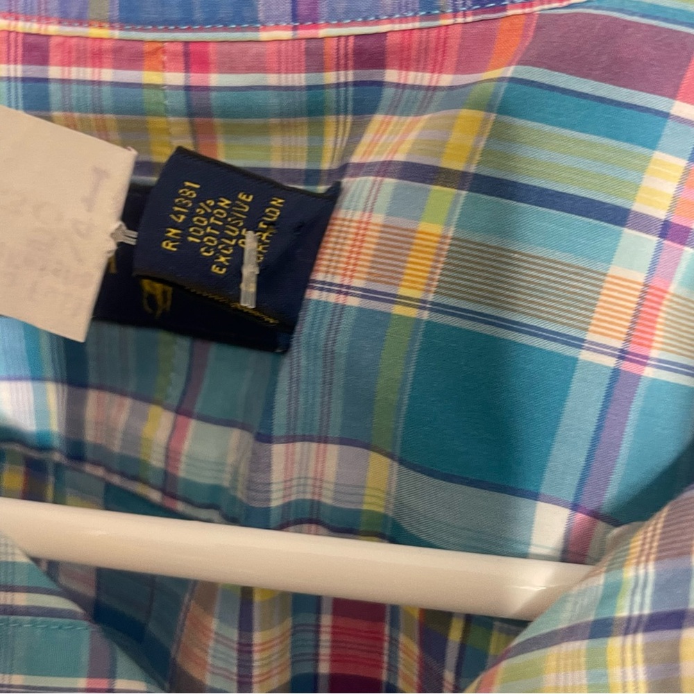 Ralph Lauren Colorful Plaid Shirt 2XB Yellow Pony Preppy - Picture 8 of 8